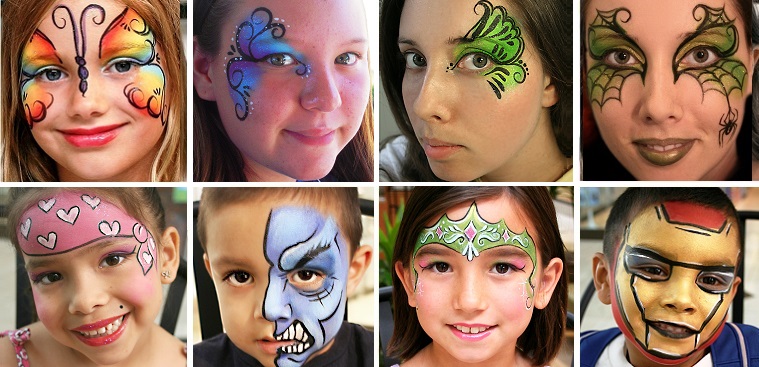 picture of face painting rainbow butterfly
